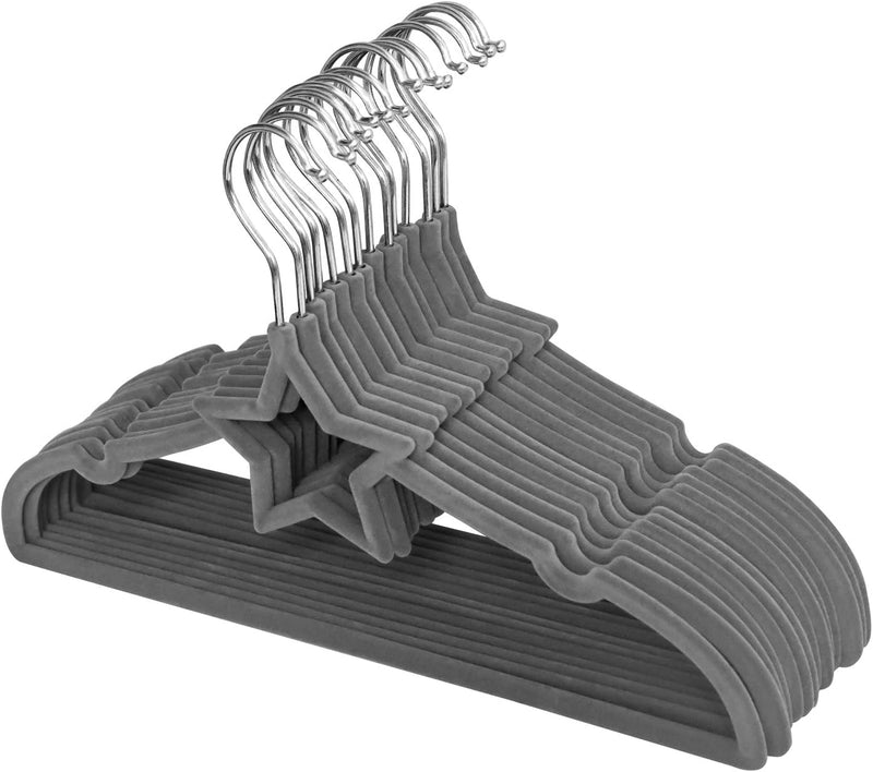 ManGotree Baby Velvet Hangers, Infant and Toddler Hangers, Non-Slip Children Hangers, Ultra-Slim Space Saving Kids Hangers, Sturdy Clothes Hangers 15 Pack (White)