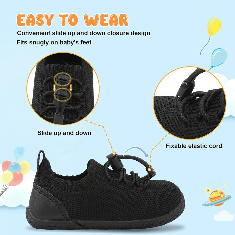 L-RUN Baby Shoes Infant Breathable Non Slip First Walking Shoes Baby Boys Girls Sneakers with Soft Rubber Sole Toddler Slip On Shoes
