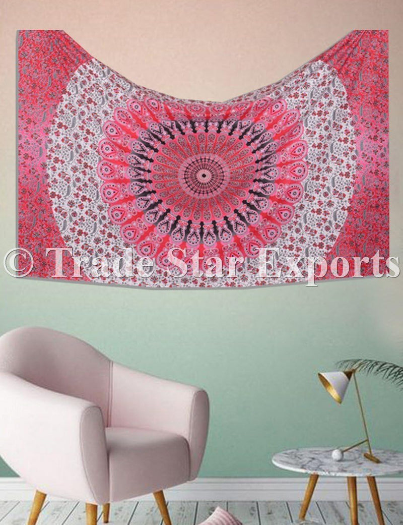 Trade Star Mandala bedsheet Indian Bedsheet Large Table Cloth Picnic Mat Bohemian Wall Hanging Bedcover Long Bedspread Vertical Wall Hanging Wall Background Sheet Wall Tapestry (Pattern 17)