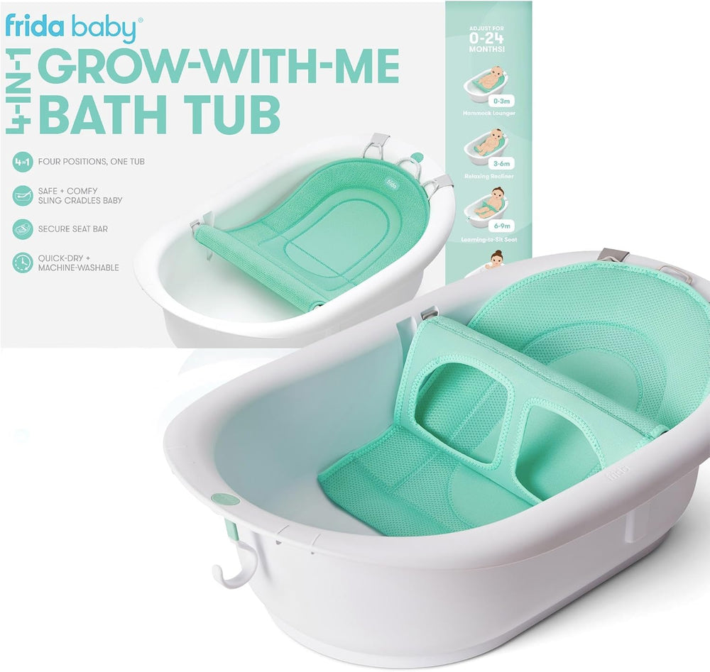 4-in-1 Grow-with-Me Bath Tub Transforms Infant Bathtub to Toddler Bath Seat with Backrest for Assisted Sitting in Tub, White