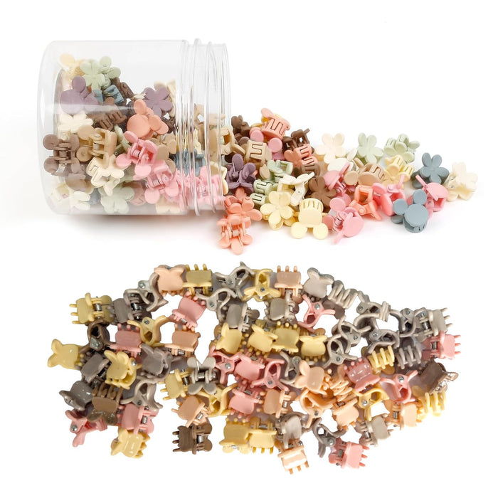 100 Pcs - Butterfly Small Hair Clips for Baby, Super Glossy Mini Hair clips For Kid's Girls, Tiny Clips For Baby, Hair accessories For Girls