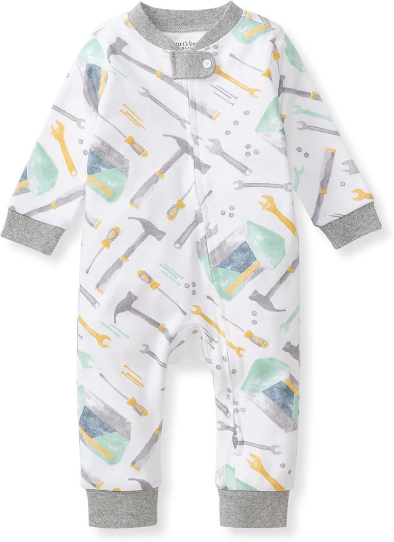 Burt's Bees Baby baby-boys Sleep and Play Pjs, 100% Organic Cotton One-piece Zip Front Footless Romper Jumpsuit Pajamas