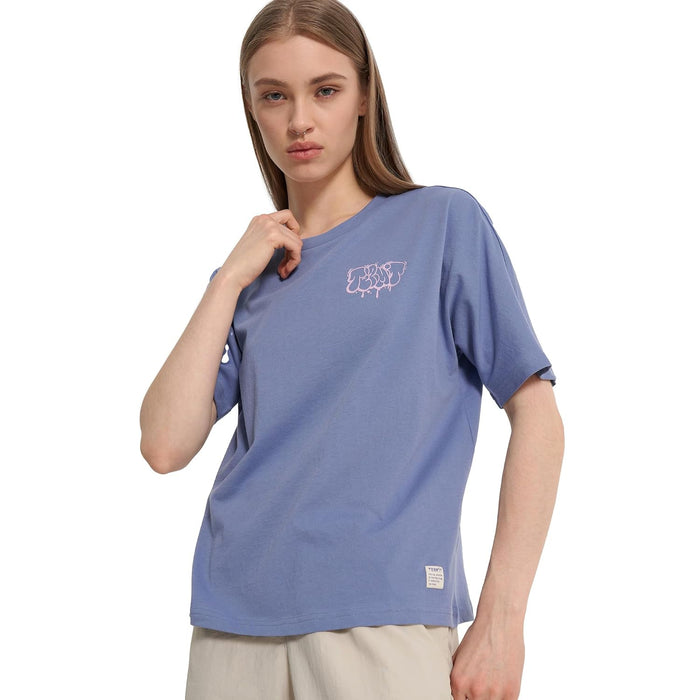 Women's T-shirt White Termit, Soft Cotton Fabric, Loose Fit, Comfortable and Stylish for Outdoor Activities and Summer Fun