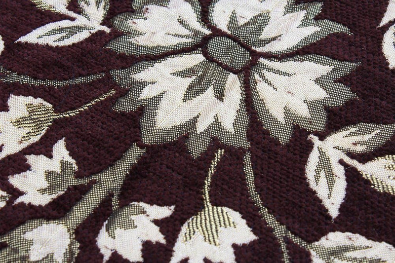 FRESH FROM LOOM Velvet Abstract 500 TC Diwan Set Brown - 1 Single Bedsheet with 2 Bolster Covers and 5 Cushion Covers (8pc Set)