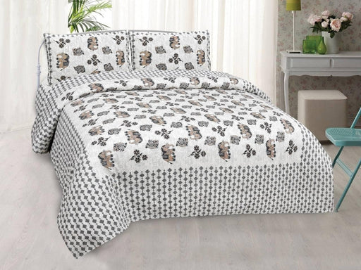 SUFAYA FAB Printed Indian Sanganer Royal Cotton Premium Big Size Bedsheets for Modern Look(100x100) inches with Two Pillow (18x28)