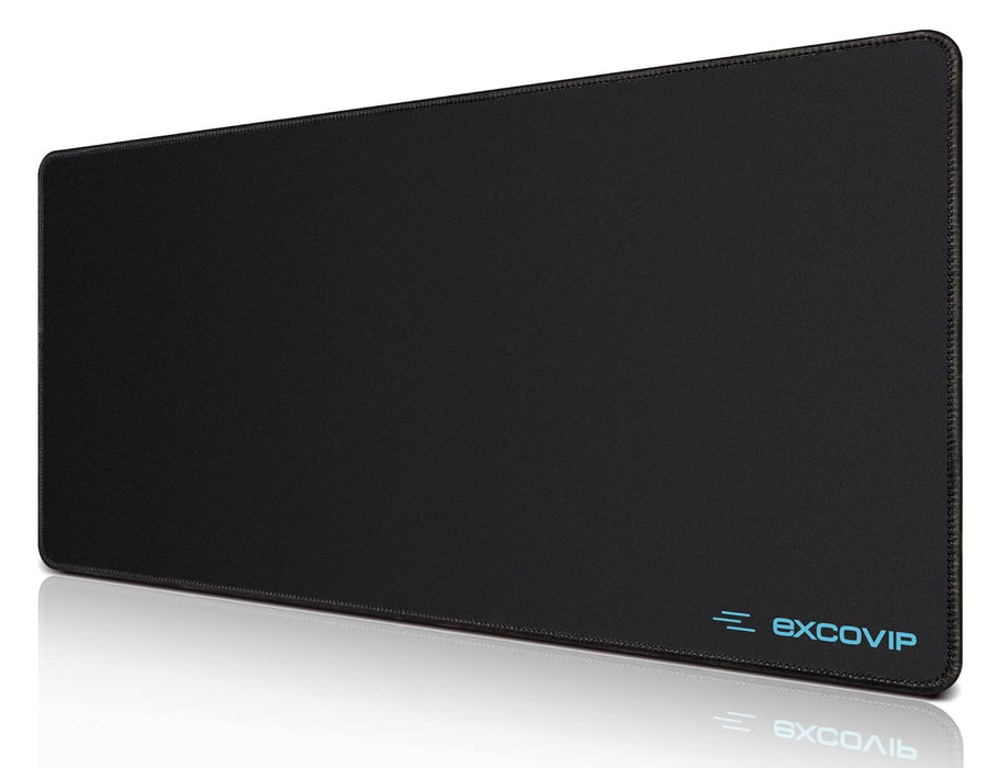 EXCOVIP Gaming Mouse Pad XL, Extended Table Mat Desk Pad For Computer & Laptop Keyboard Accessories Rubber Mice Pads Non-Slip Black Stitched Edges -23.5x11.6"