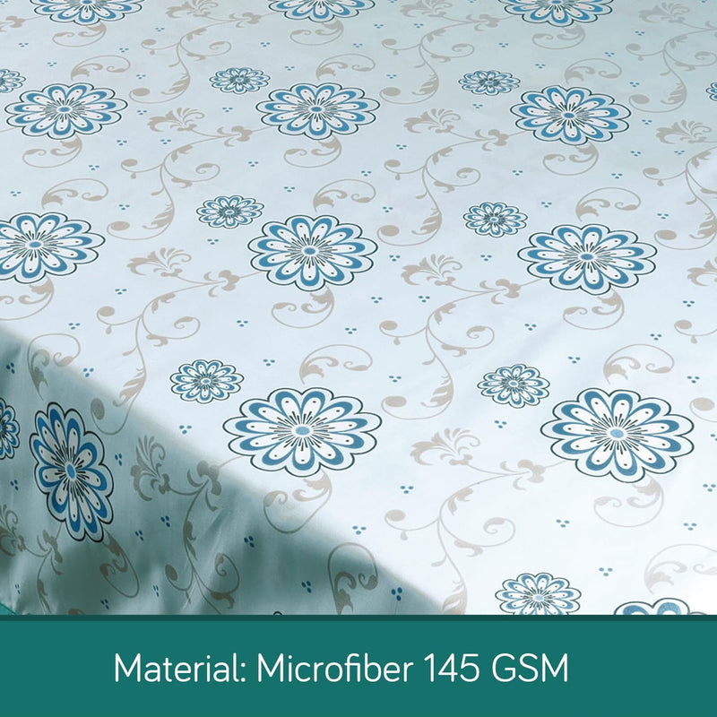 HOKIPO Cotton Feel Brushed Microfiber 145 GSM Printed 8 Pcs Diwan Set with 1 Bedsheet 60x90 Inches|2 Bolster Covers 20x27 Inches|5 Pillow Covers 16 Inches (D5-IN-778), Multicolor