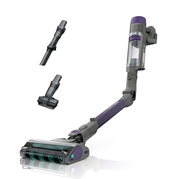 Shark Cordless Vacuum Cleaner with HEPA Filter, PowerDetect Clean & Empty, Powerful Suction, Pet Hair Pickup, Carpets & Hardfloor, Grey/Purple, IP1251MET