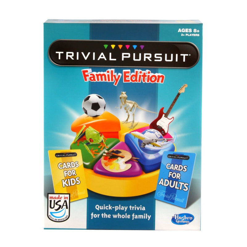 Hasbro Gaming Trivial Pursuit Game Family Edition Board Game | Family Trivia Games for Adults & Kids | 2+ Players for Boys & Girls | Ages 8+ (Amazon Exclusive)
