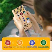 Hoarosall Montessori toys Clock Wooden Busy Board with 11 LED Light switches, Tooddler Toys Sensory Toys Travel Toys for 1+ Year Old Baby and Toddler