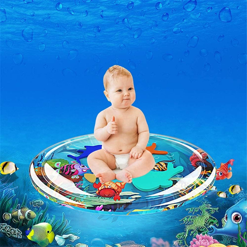 Infants Baby Water Mat Bath Seats Infant Toy Swim Float Water Cushion Pat Pad with Inflator