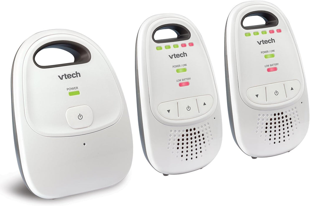 VTech DM111 Upgraded Audio Baby Monitor. 1 Parent Unit with Rechargeable Battery, Best-in-Class Long Range, Digital Wireless Transmission, Crystal-Clear Sound, Plug & Play, Sound Indicator & Alerts