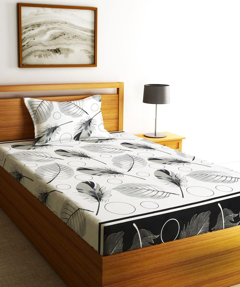 Fashion String 144TC Nature Embrace Lush Green Single Bedsheet with 1 Pillow Cover