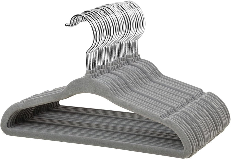 ManGotree 30 Pack 11inch Baby Clothes Hangers, Velvet Kids Toddlers Coat Hangers with Ultra Thin & Non-Slip Design (Beige)