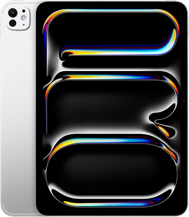 Apple iPad Pro 11-inch (M4): Ultra Retina XDR display, 256GB, Landscape 12MP Front Camera/12MP Back Camera, LiDAR scanner, Wi-Fi 6E, Face ID, All-Day Battery Life, Standard glass - Silver (Renewed)