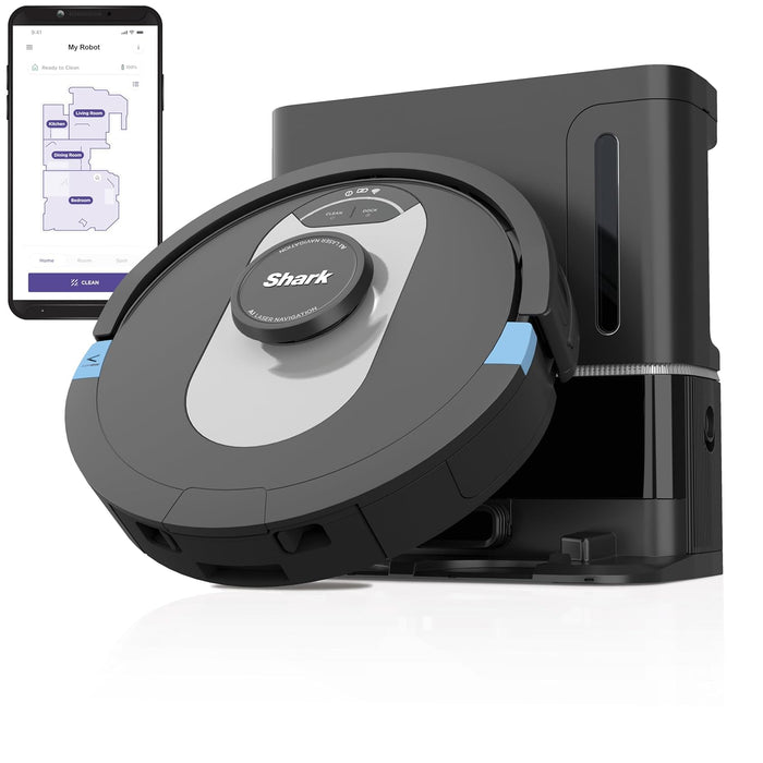Shark RV2502AE AI Ultra Robot Vacuum with XL HEPA Self-Empty Base, Bagless, 60-Day Capacity, LIDAR Navigation, Smart Home Mapping, UltraClean, Perfect for Pet Hair, Compatible with Alexa, Black