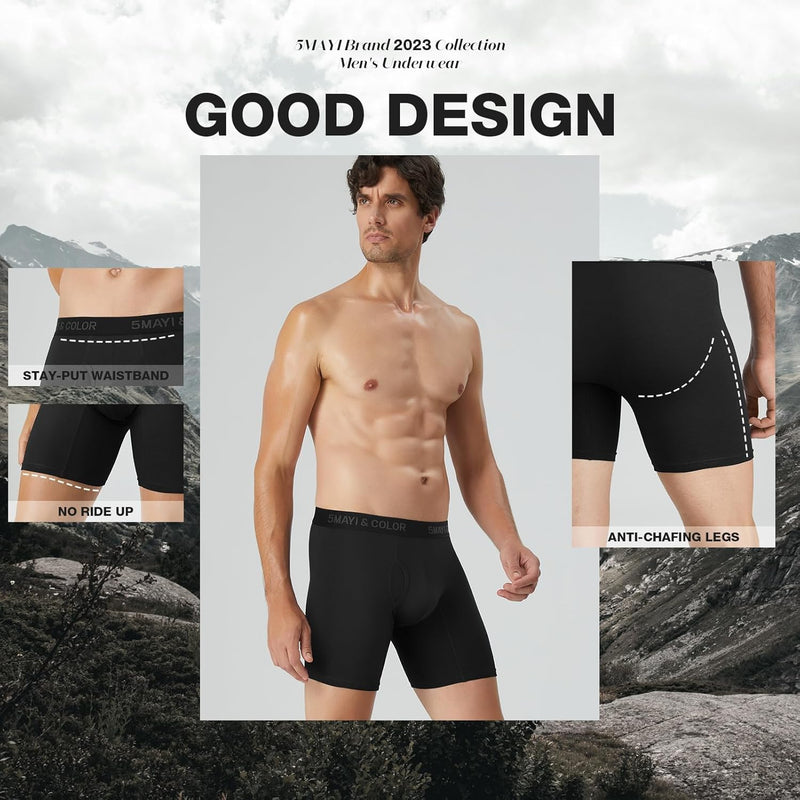 Natural Feelings Mens Boxer Shorts Soft Cotton Men Pack Breathable Mens Underwear Boxer Briefs