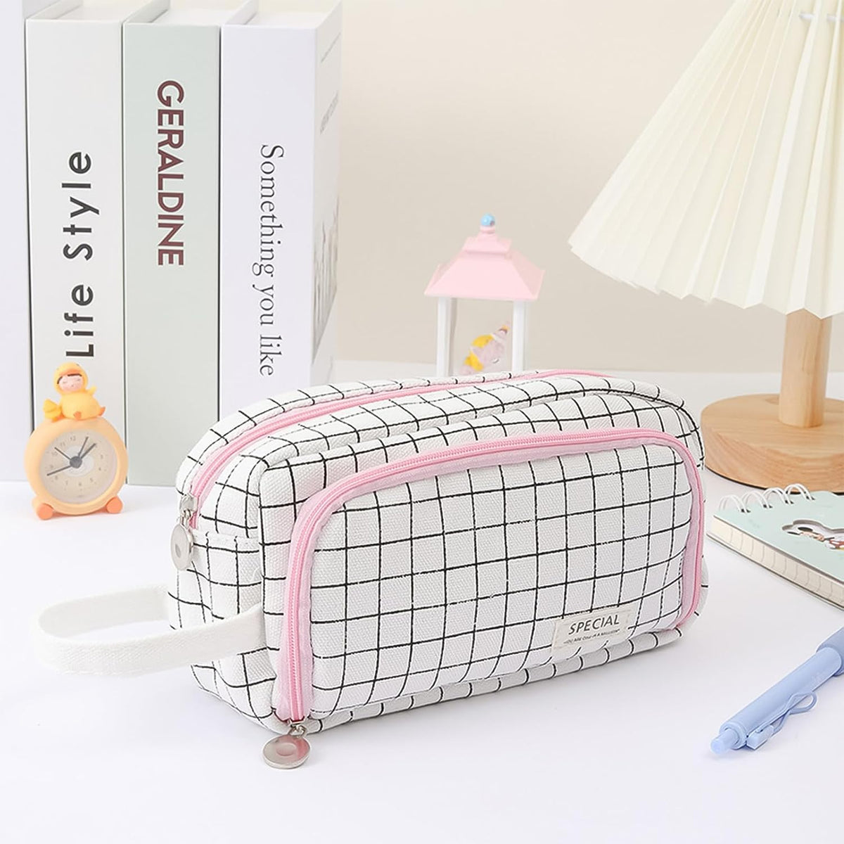 DIMUT Large Capacity Pencil Case for School & Office - High-Capacity Pouch Organizer for Pens, Markers & Stationery Bag - Durable Cosmetic Storage Bag for Adults & Students,Pencil Pouch (Rectangular) – image 3