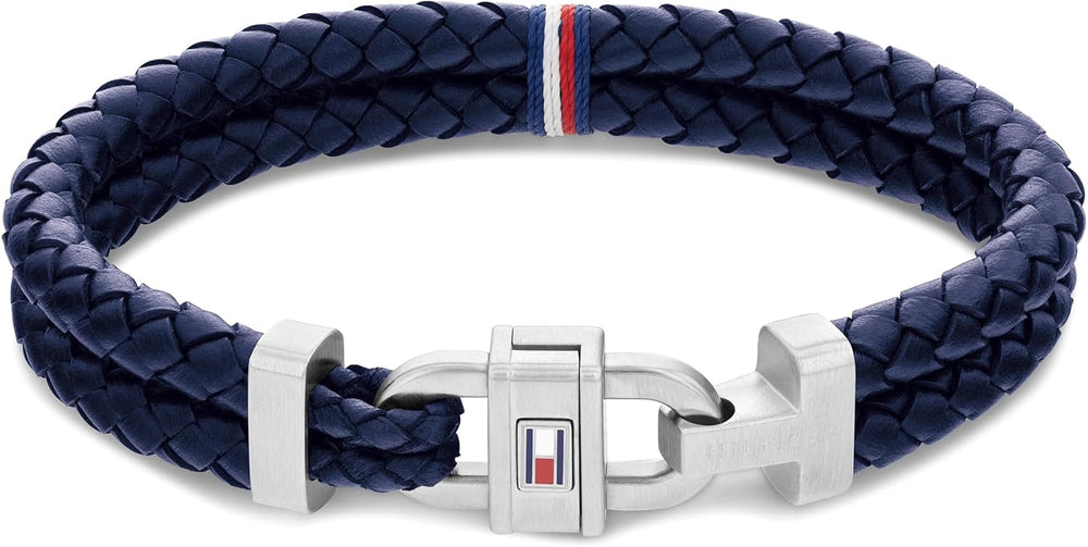 CARABINER MENS LEATHER BRACELET