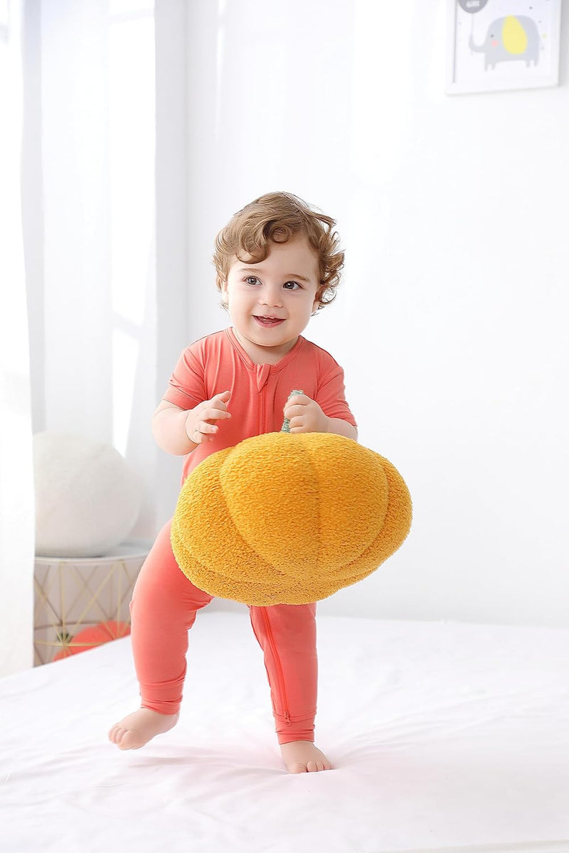 GUISBY Bamboo Baby Pajamas, Summer Short Sleeve Footless Rompers, 2 Way Zipper Sleeper