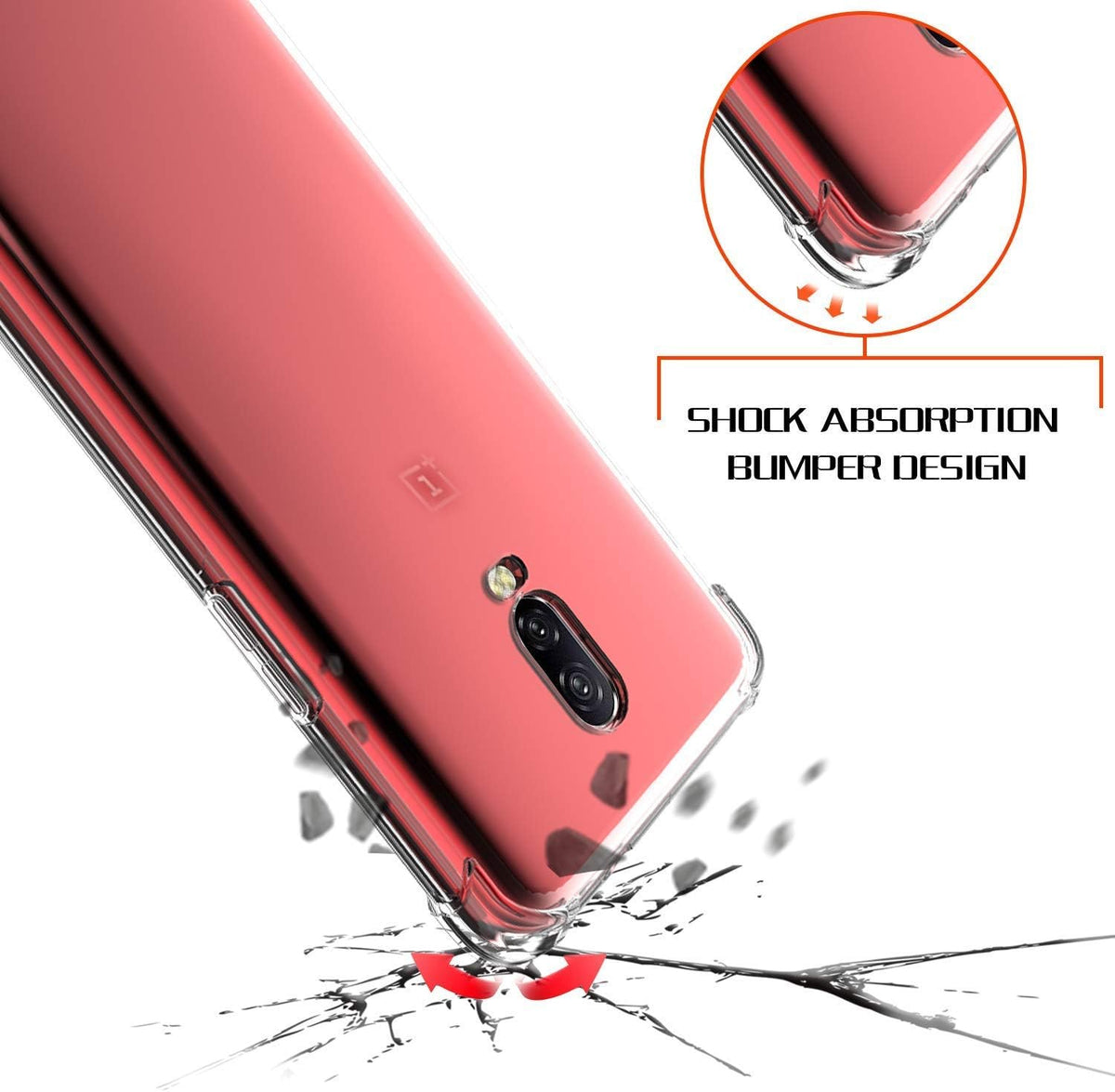 Oneplus 7 & Oneplus 6T Case Cover Bumper Shell Soft TPU Silicone Clear Transparent Cover Shockproof for Oneplus 7 & Oneplus 6T by Nice.Store.UAE – image 4