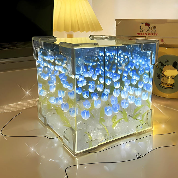 Excefore Tulip Flower Night Light, Handmade Flower Decoration Lamp, DIY Decoration Tulip Flower Night Light for Bedroom, Living Room, and Kids Room Atmosphere Decoration Desk Ornaments