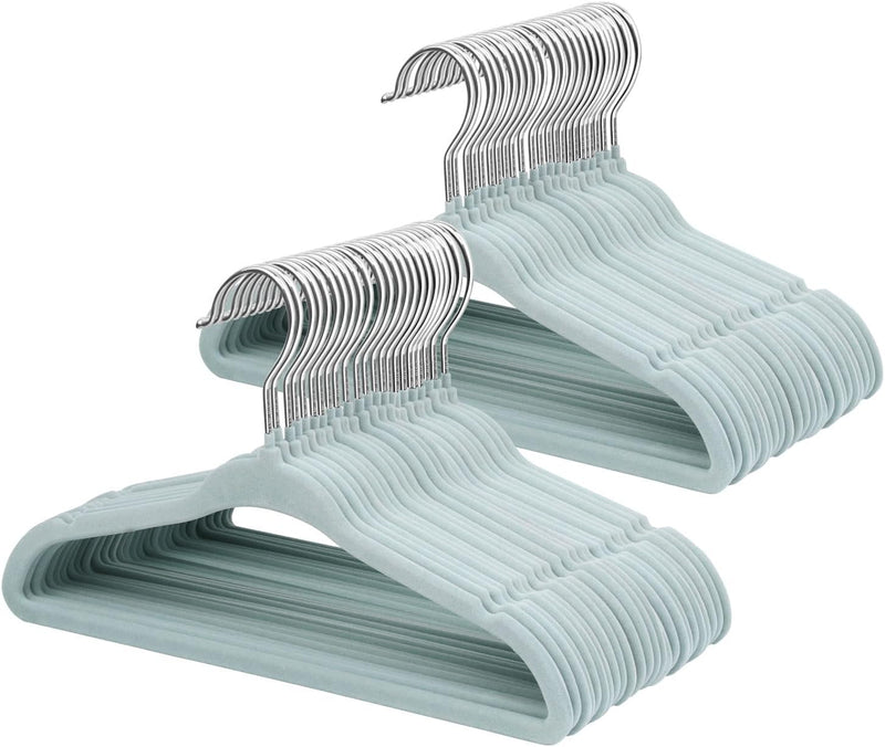 ManGotree Baby Velvet Clothes Hangers, Kids Toddler Children's Hangers for Clothes Space Saving Non-Slip (30 Pack, White)