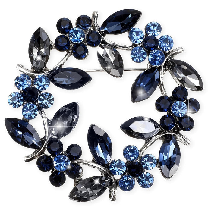 Flower Brooches for Women, Wreath Brooch Pin Rhinestone Brooch Pins Rose Flower Brooches Rose Floral Vintage Brooch Crystal Flower Brooches Pins for Women Girls Coats, Shawls, Wedding, Party, Proms