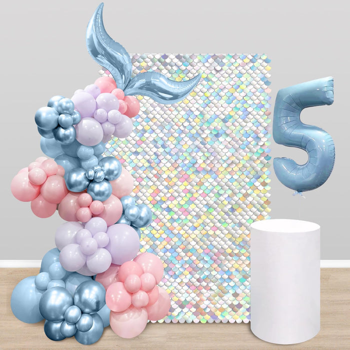 Rainbow Silver Backdrop Shimmer Wall Backdrop Sequin Wall Panel Backdrop for Birthday Wedding Engagement Mermaid Wall Disco Backdrop Decoration(12 Panels)