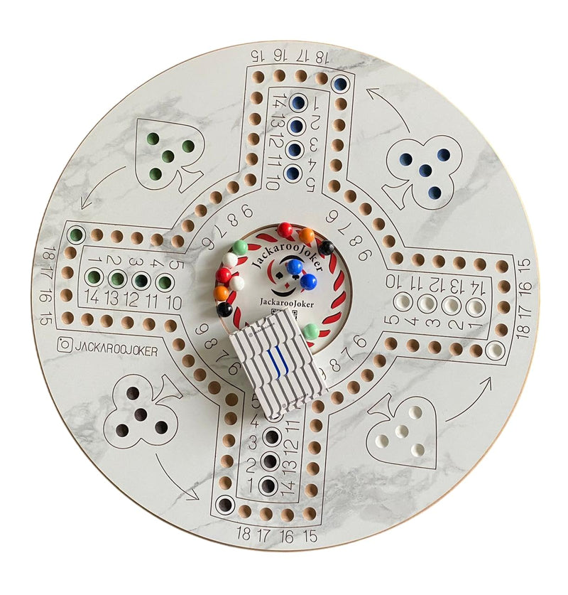 Jakaroo Joker Board Game, 4-6 Players, Wooden Game Board with Marbles, Family Strategy Game wooden board game 51 cm