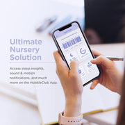 Hubble Nursery View Premium 5 Inch Video Baby Monitor with Room Temperature Sensor, Two Way Talk, Digital Zoom, Soothing Nature Sounds - White