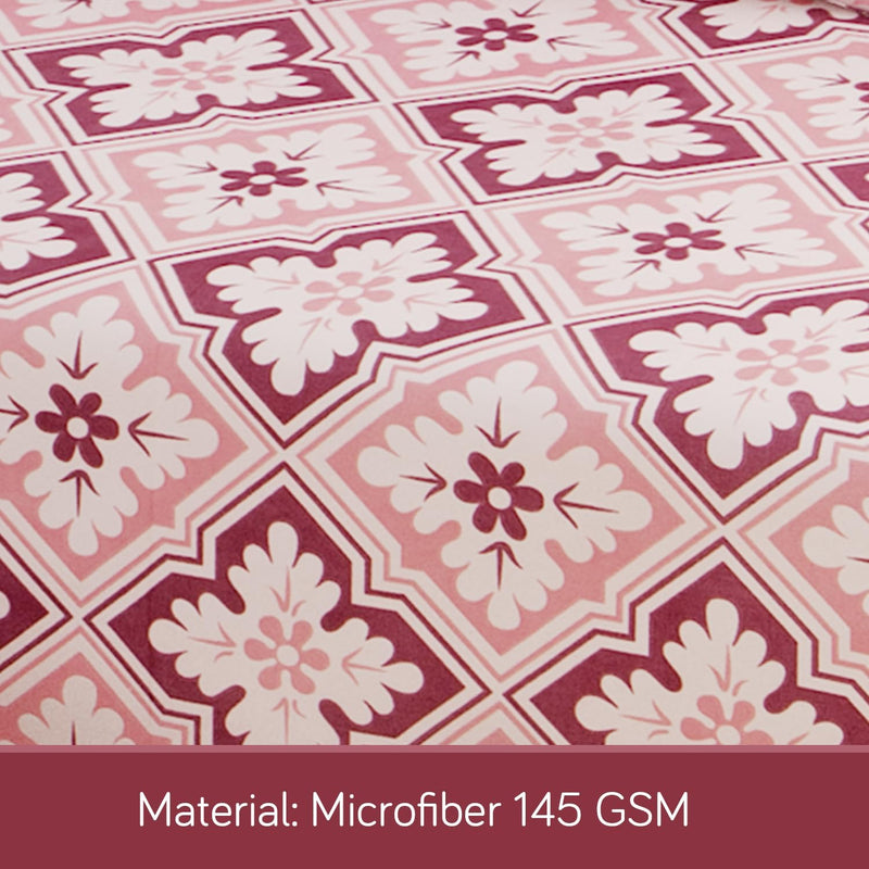 HOKIPO Cotton Feel Brushed Microfiber 145 GSM Printed 8 Pcs Diwan Set with 1 Bedsheet 60x90 Inches|2 Bolster Covers 20x27 Inches|5 Pillow Covers 16 Inches (D5-IN-778), Multicolor