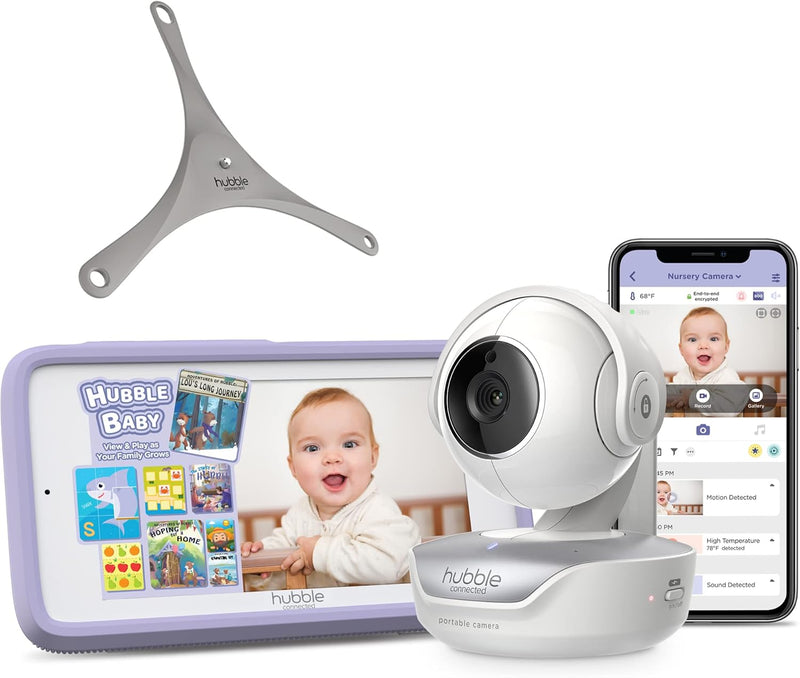 HUBBLE CONNECTED Nursery Pal Link Premium Twin - 5-Inch Baby Monitor with Multiple Features, 2 Smart Camera