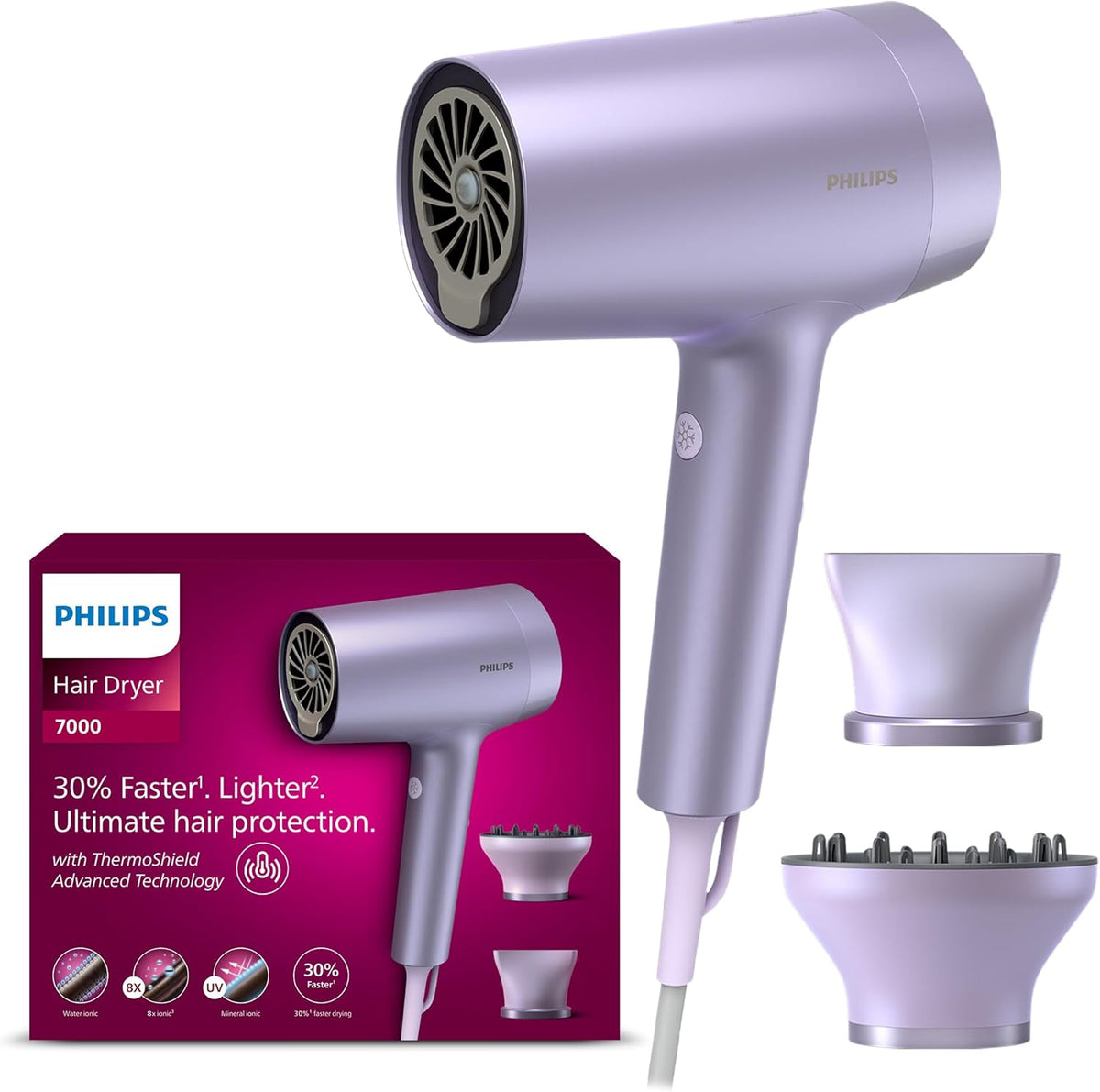Philips Advanced Drycare Pro Hairdryer, 2200 W, Black, BHD274/03, 2 Years Warranty β image 2
