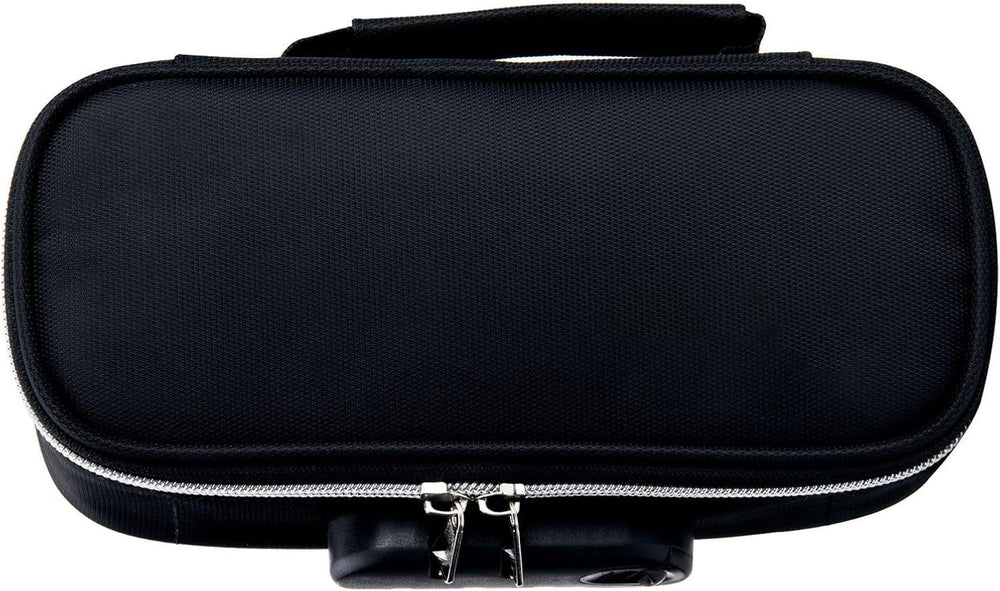 Canvas Locking Pencil Case, Large Capacity Spacious Storage Secure Locking Stationery Pouch with Combination Lock, Ideal for School Office (Black)