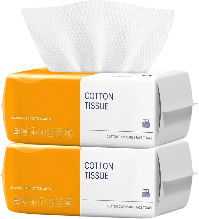 2 Pack Face Towels Disposable, 80 Count Ultra Thick Facial Wash Cloths for Sensitive Skin, Lint-Free, Chemical-Free, Clean Skin Club Face Towels