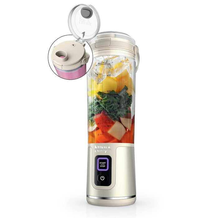 Ninja Blast Portable Blender, Cordless, 18oz. Vessel, Personal Blender For-Shakes and Smoothies, BPA Free, Leakproof-Lid and Sip Spout, USB-C Rechargeable, Dishwasher Safe Parts, Vanilla Bean, BC151VB