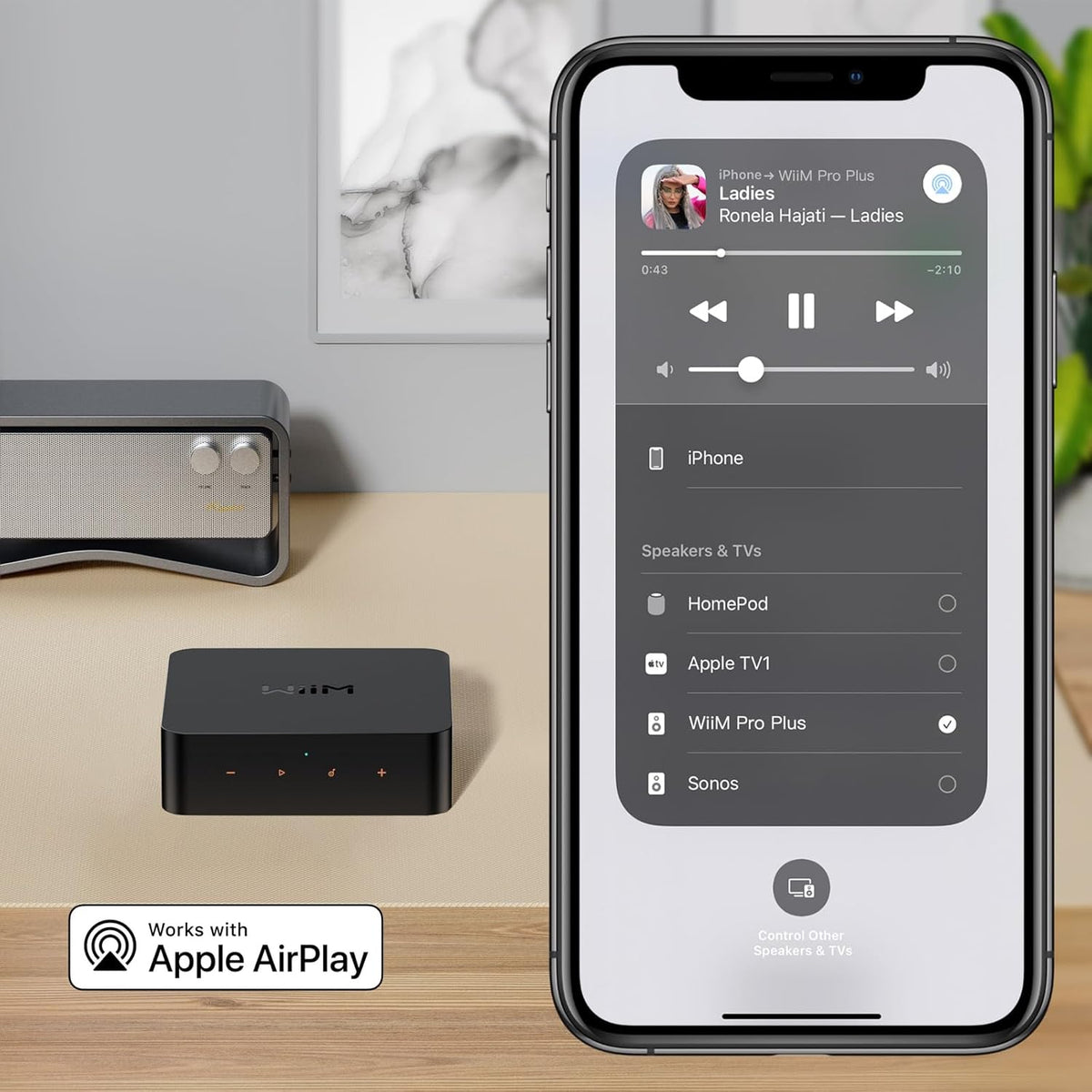 WiiM Pro Plus AirPlay 2 Receiver, Google Cast Audio, Multiroom Streamer with Premium AKM DAC, Voice Remote, Works with Alexa/Siri/Google, Stream Hi-Res Audio from Spotify, Amazon Music, Tidal and More – image 3