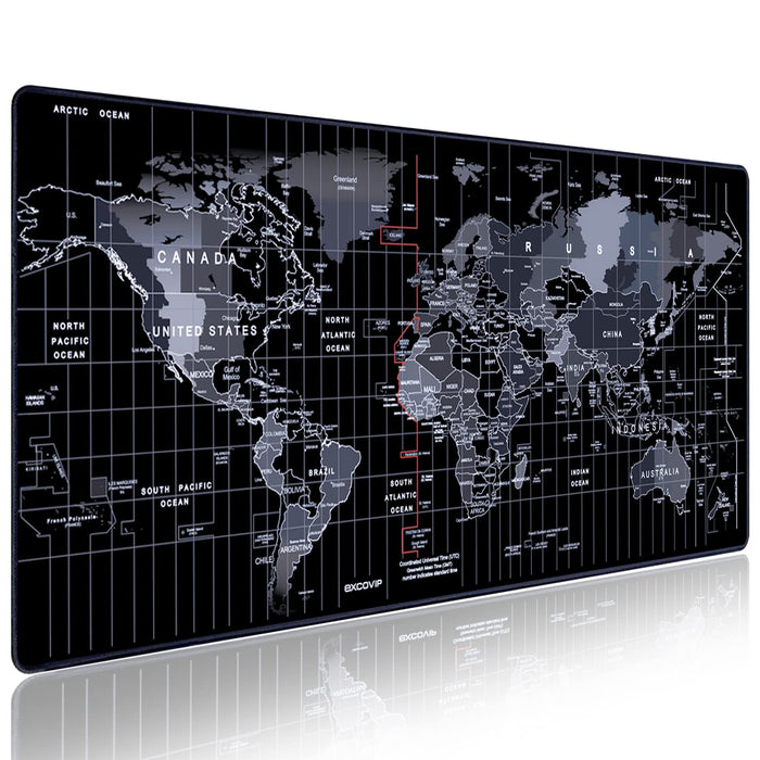 EXCOVIP Gaming Mouse Pad XXL, Anti-Skid 900x400mm Mouse Pads Extended Large Desk Pad World Map Keyboard Mousepad (Upgrade Version)