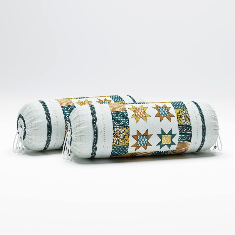 BLOCKS OF INDIA 200TC Diwan Set Cotton 8 Piece | Deewan Printed Bedsheet Sets for Living Room Hall (Set of 8 Piece, 1-Bed Sheet | 2-Bolster Cover | 5-Cushion Cover (Color 25)