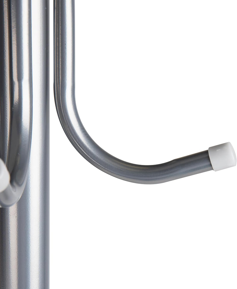 Mind Reader COATRACK11 Standing Metal Coat Rack Hat Hanger 11 Hook for Jacket, Purse, Scarf Rack, Umbrella Tree Stand, Black