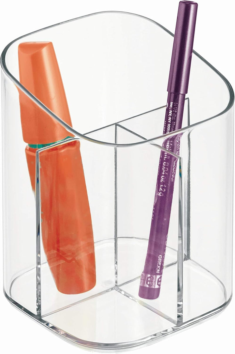 Idesign Bpa-Free Plastic Divided MakEUp Palette Cosmetic Organizer, The Clarity Collection – 9.25" X 3.86" X 3.2", Clear