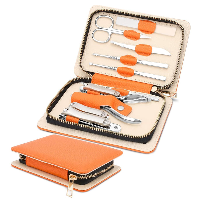 NALACAL Professional Manicure Set for Adult,10-in-1 High-Grade Nail Cutter Ingrown Toenail Clippers Pedicure with Leather Travel Case.Heavy-Duty Stainless Steel Nail Care Grooming Kit.