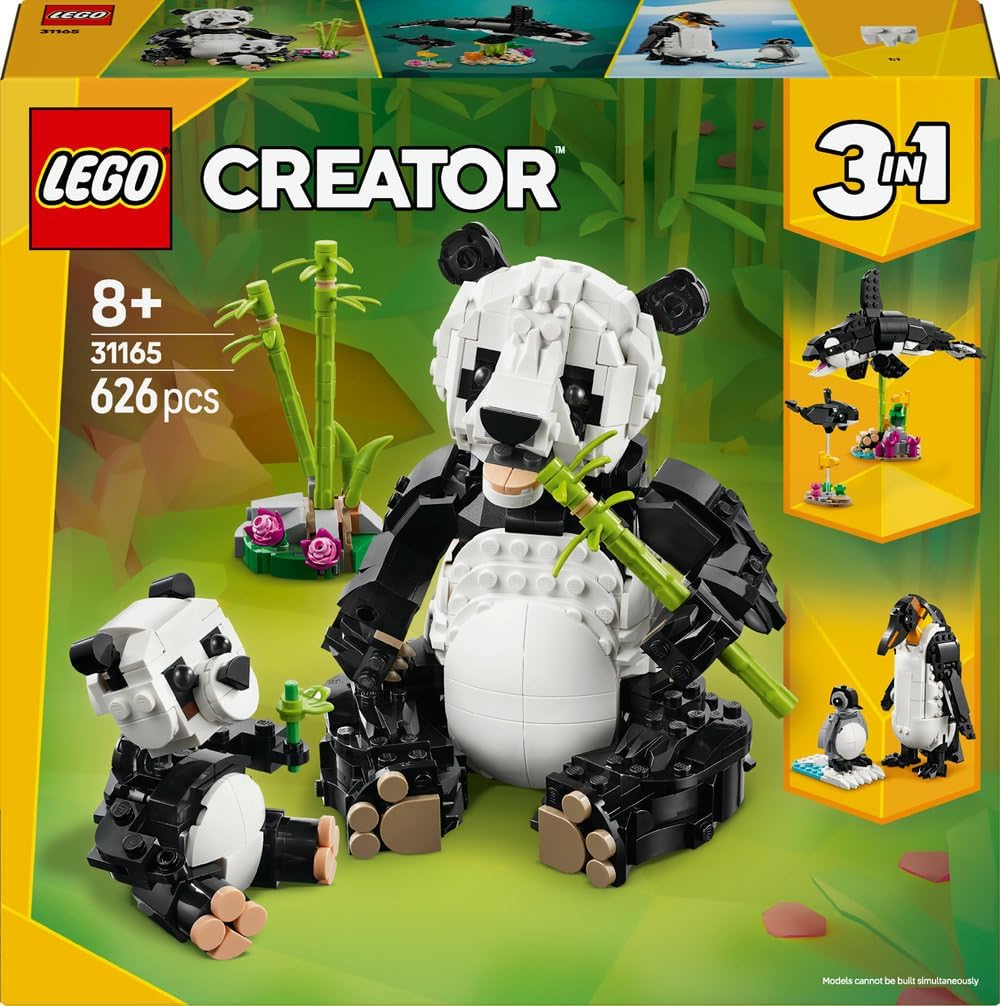 Creator 3in1 Wild Animals: Panda Family 31165 Panda Family Transforms into Penguins or Orca, Animal Toys, Gift for 8+ Year Old Boys & Girls, 626 Pieces – image 8