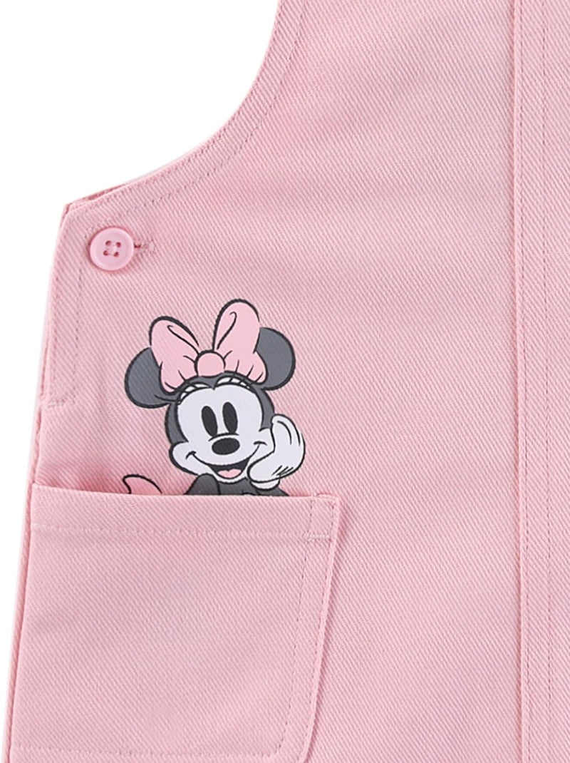 Disney Minnie Mouse Baby Girls Twill Jumper Dress and Jersey Top for Infants
