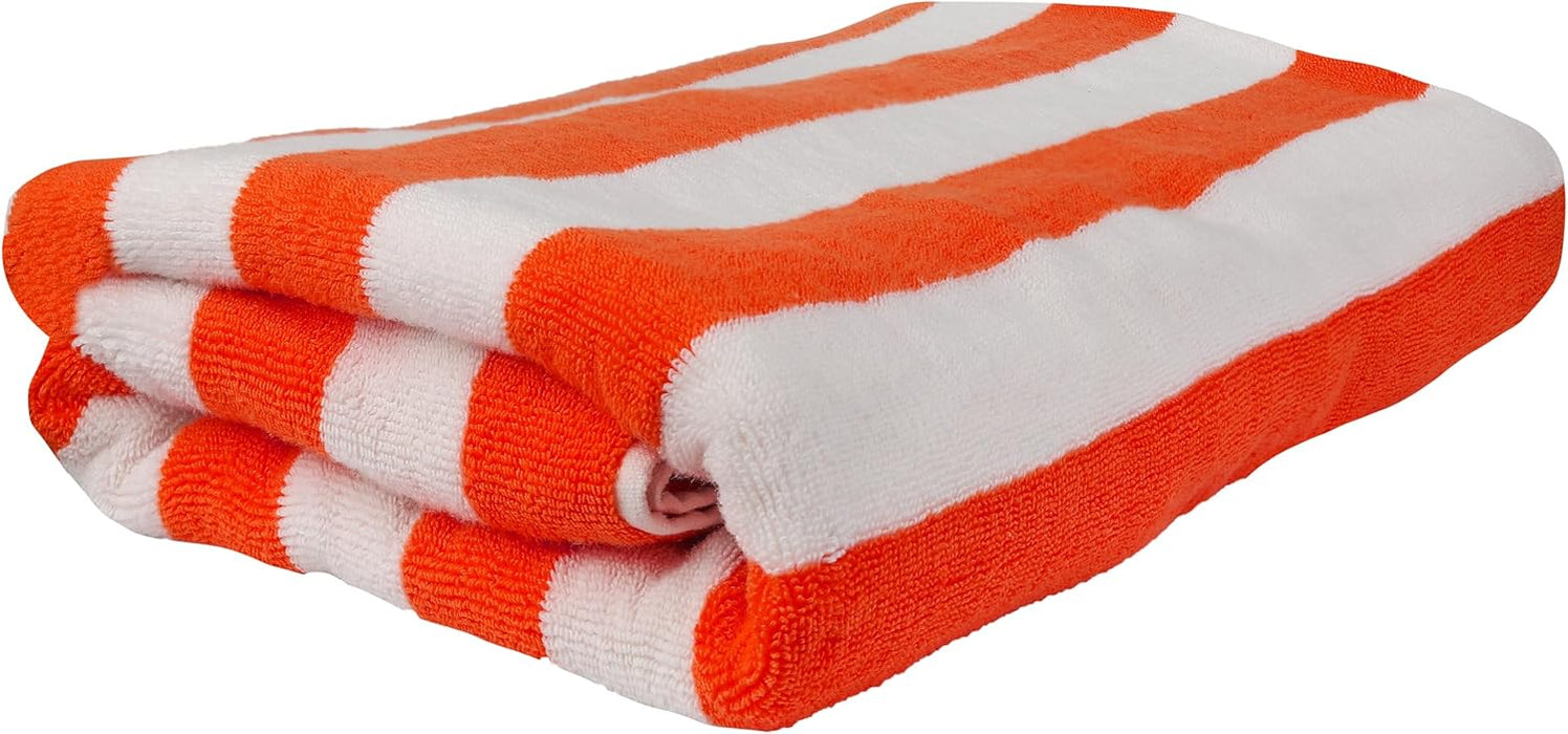 Bliss Casa Oversized Beach Towels (2 Pack, 90x180 cm) - Extra Large 100% Cotton Summer Pool Cabana Stripe Highly Absorbent & Soft Towel (Beach Towel - 2PC, Blue)