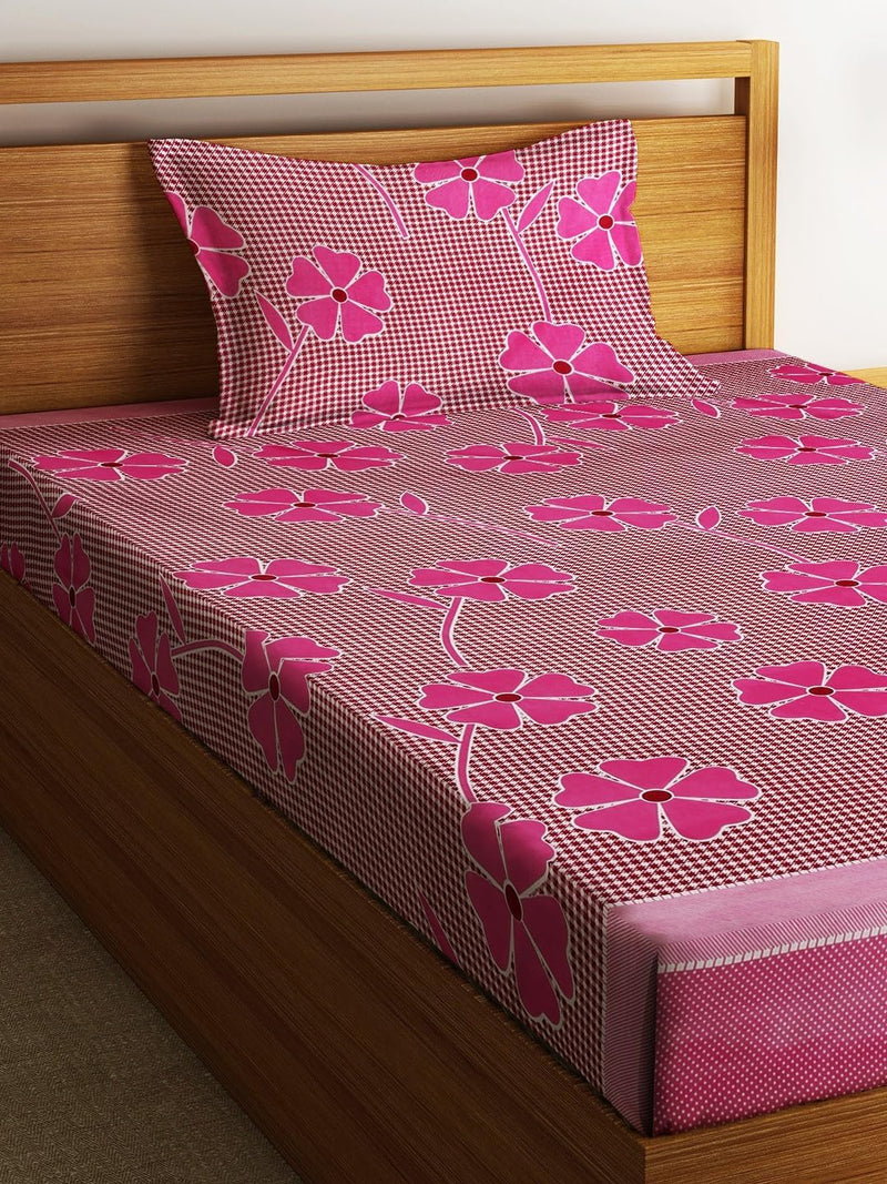 Fashion String 144TC Nature Embrace Lush Green Single Bedsheet with 1 Pillow Cover