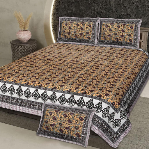SUFAYA FAB Printed Indian Sanganer Cotton Premium Big Size Bedsheets for Modern Look(108x108) inches,Pillow (17x27) inches