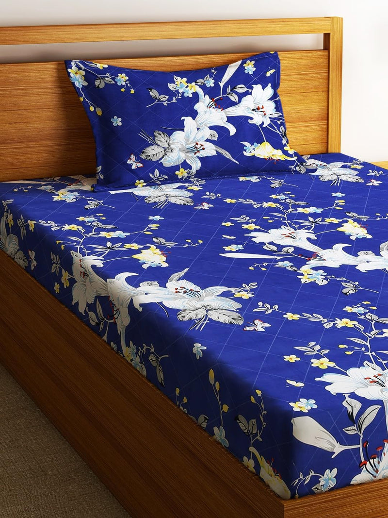 Fashion String 144TC Nature Embrace Lush Green Single Bedsheet with 1 Pillow Cover