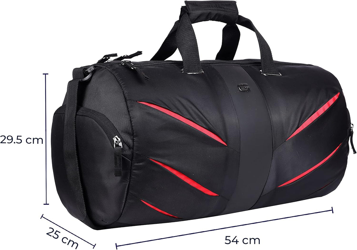 Magnum 38L Large Water Resistant Travel Duffle Bag/Gym Bag/Sports Duffle for Men/Women - Black Red – image 2